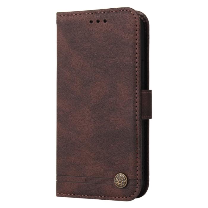 Bild 2,  iPhone 15 Pro Fodral Skin Feel Läder Brun - Teknikhallen.se