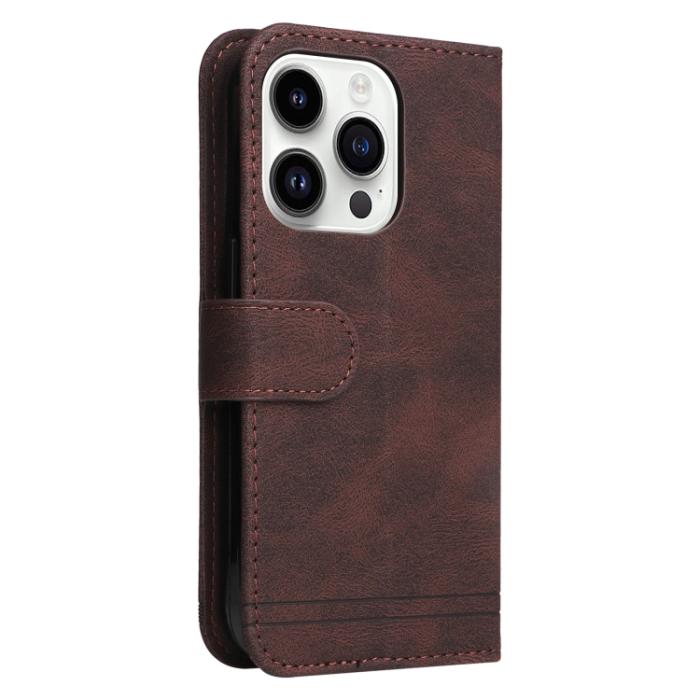 Bild 3,  iPhone 15 Pro Fodral Skin Feel Läder Brun - Teknikhallen.se