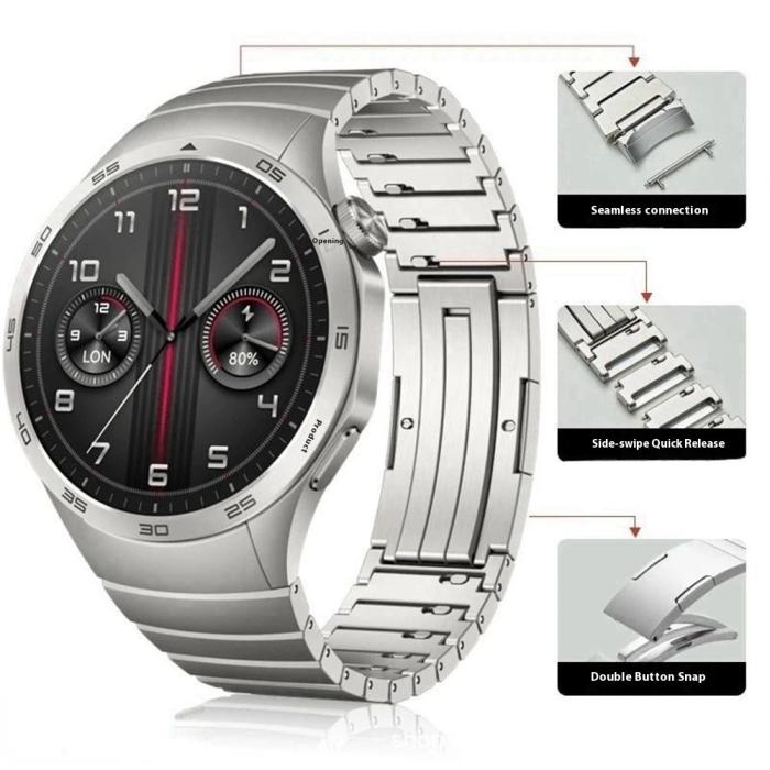 Bild 4,  Huawei Watch GT 6 46 mm Armband Rostfritt Stål Silver - Teknikhallen.se