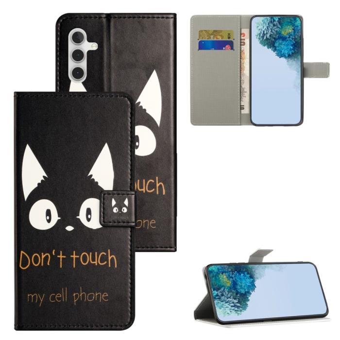 Bild 6,  Samsung Galaxy S24 Fodral Med Tryck Dont Touch Katt - Teknikhallen.se