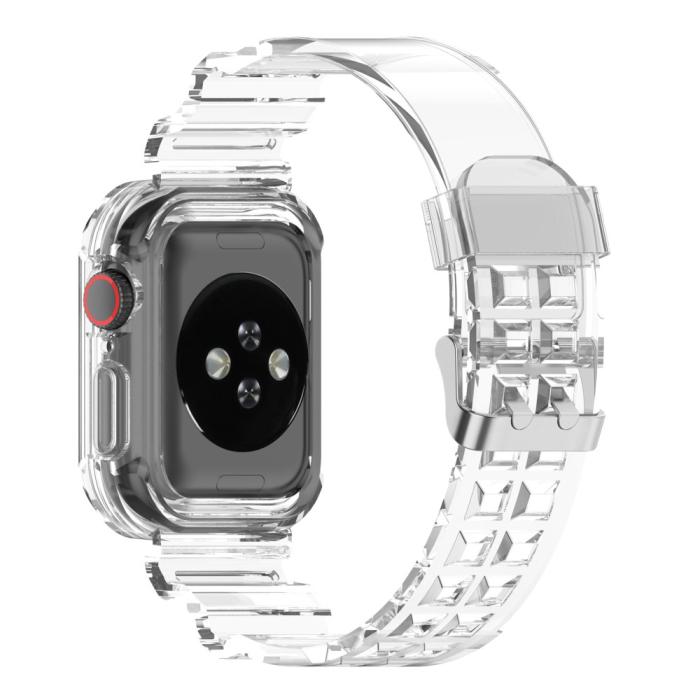 Bild 3,  Apple Watch 38/40/41/42 mm Kristall Skal/Armband Transparent - Teknikhallen.se