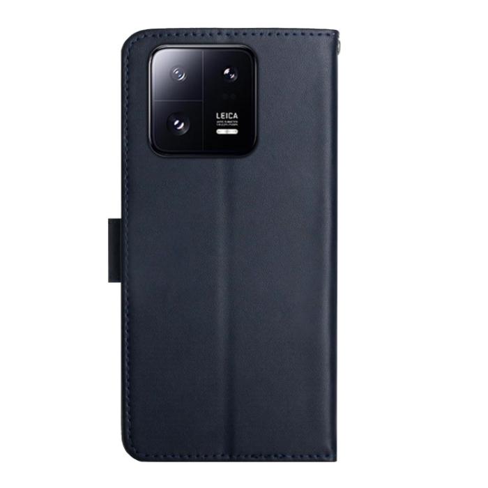 Bild 3,  Xiaomi 13 5G Fodral Äkta Läder Nappa Textur Blå - Teknikhallen.se