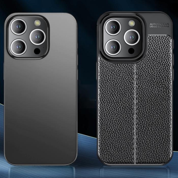 Bild 4,  iPhone 15 Pro Max Skal Litchi Textur Blå - Teknikhallen.se