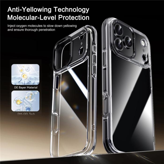 Bild 6, IPAKY IPAKY iPhone 17 Pro Max Skal Shockproof Transparent / Svart - Teknikhallen.se