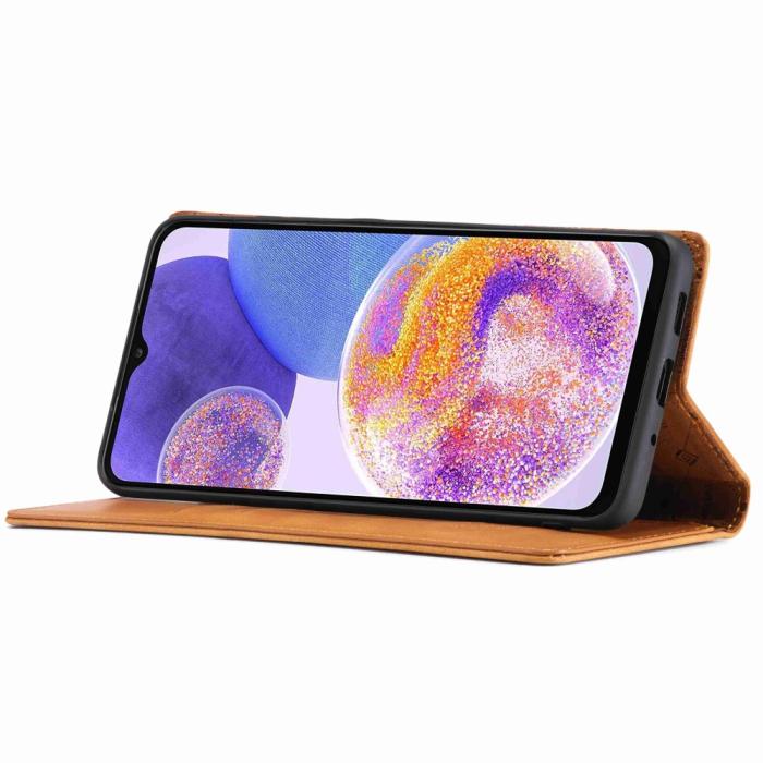 Bild 4, LC.IMEEKE LC.IMEEKE Samsung Galaxy A23 5G Fodral Flip Läder Brun - Teknikhallen.se