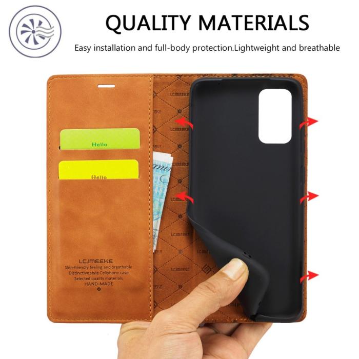 Bild 6, LC.IMEEKE LC.IMEEKE Samsung Galaxy A23 5G Fodral Flip Läder Brun - Teknikhallen.se