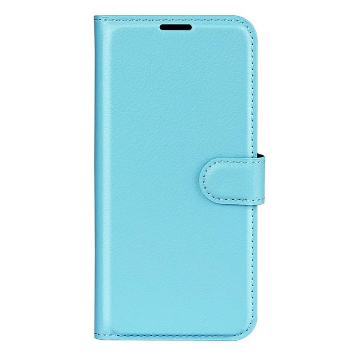 Bild 5,  Motorola Moto G32 Fodral Litchi Läder Ljus Blå - Teknikhallen.se