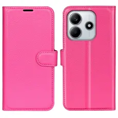  Xiaomi Redmi Note 14 4G Fodral Litchi L&auml;der Rosa - Teknikhallen.se