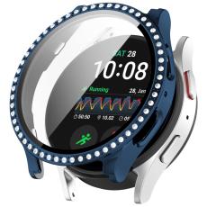  Galaxy Watch 7 44 mm Skal Med Sk&auml;rmskydd Strass M&ouml;rk Bl&aring; - Teknikhallen.se