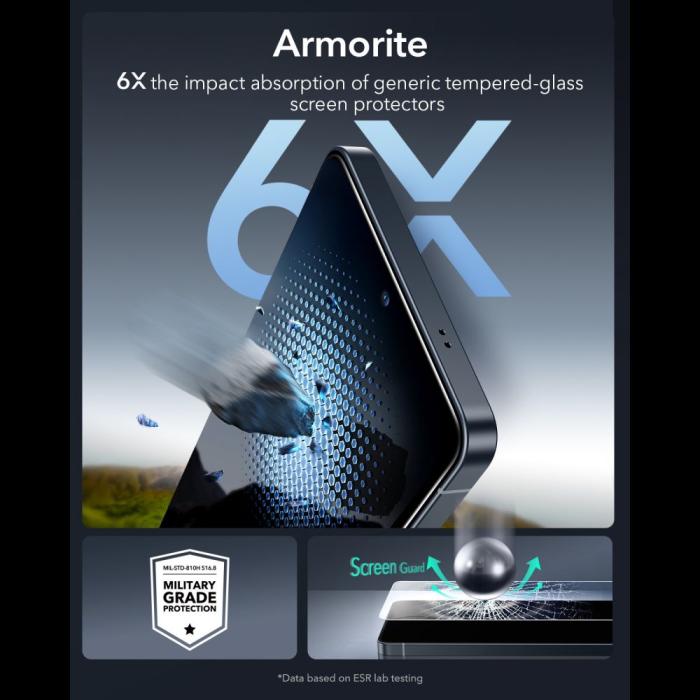 Bild 5, ESR ESR Galaxy S26 Ultra 2-PACK Skärmskydd UltraFit Armorite Pro Härdat Glas - Teknikhallen.se