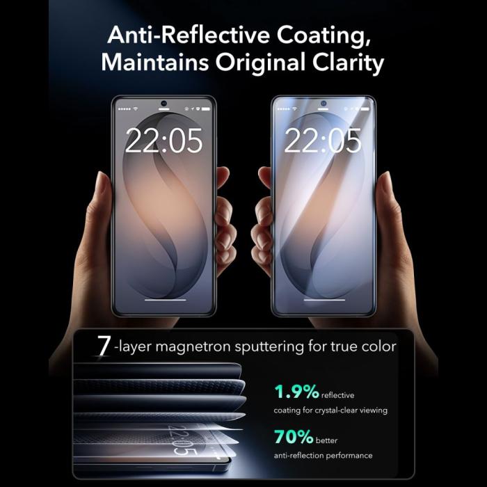 Bild 6, ESR ESR Galaxy S26 Ultra 2-PACK Skärmskydd UltraFit Armorite Pro Härdat Glas - Teknikhallen.se