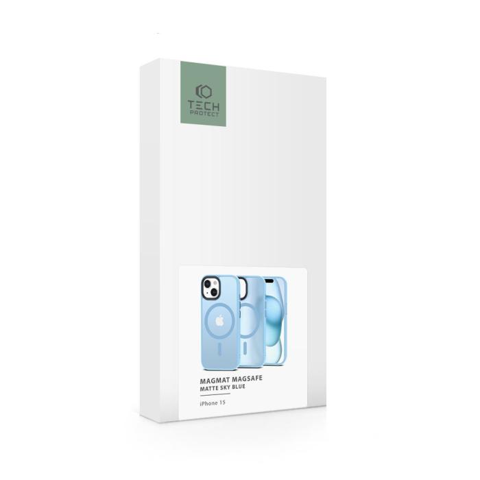 Bild 6, Tech-Protect Tech-Protect iPhone 15 Skal MagSafe MagMat Sky Blue - Teknikhallen.se