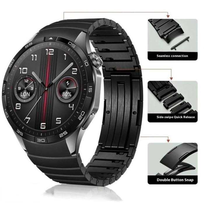 Bild 4,  Huawei Watch GT 6 46 mm Armband Rostfritt Stål Svart - Teknikhallen.se