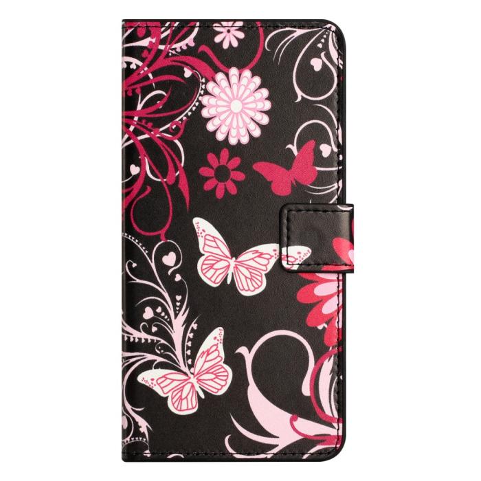 Bild 4,  Samsung Galaxy S24 Fodral Med Tryck Rosa Fjärilar - Teknikhallen.se