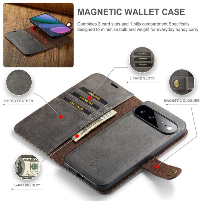Bild 5, DG.MING DG.MING Google Pixel 11 Pro XL Fodral Magnet 2in1 Grå - Teknikhallen.se