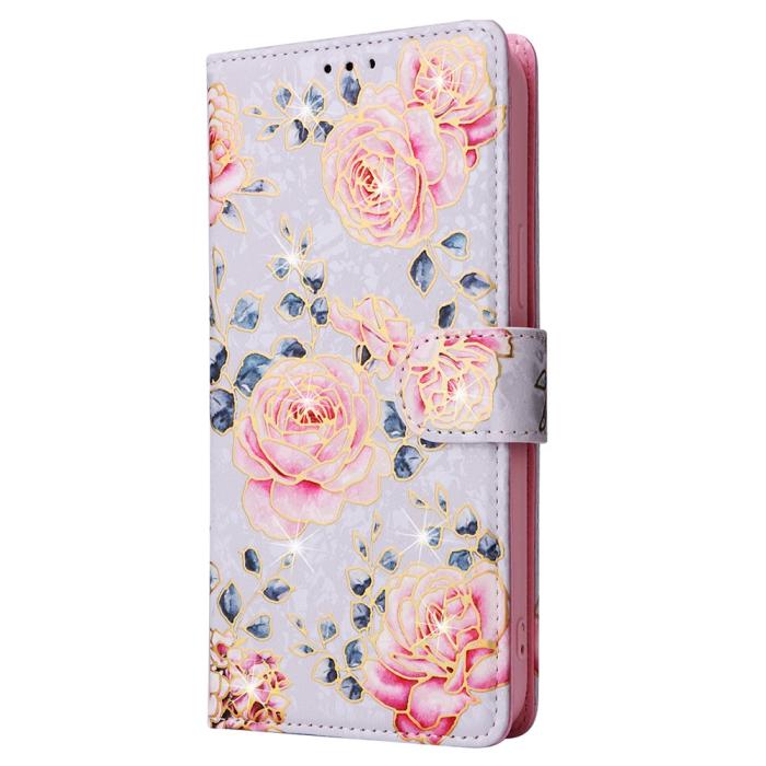 Bild 6,  iPhone 16 Pro Fodral RFID Läder Rosa Blommor - Teknikhallen.se