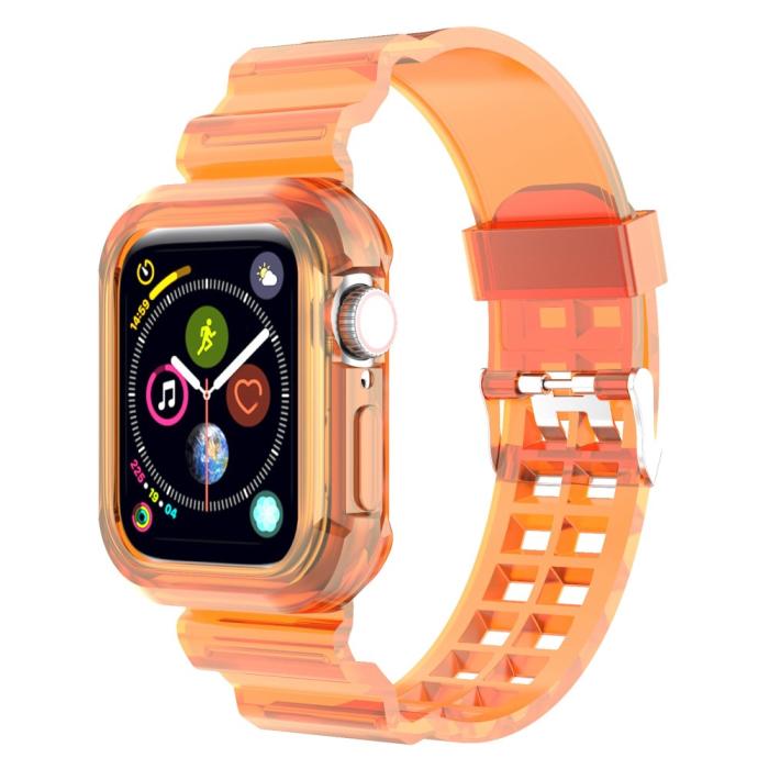 Bild 2,  Apple Watch 38/40/41/42 mm Kristall Skal/Armband Orange - Teknikhallen.se
