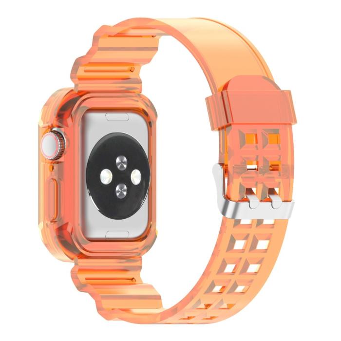 Bild 3,  Apple Watch 38/40/41/42 mm Kristall Skal/Armband Orange - Teknikhallen.se