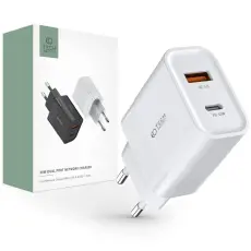 Tech-Protect Tech-Protect 30W PD QC USB-C / USB-A V&auml;ggladdare Vit - Teknikhallen.se