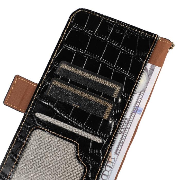 Bild 6,  Samsung Galaxy S26 Fodral RFID Äkta Läder Krokodil Textur - Teknikhallen.se