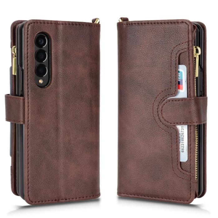 Bild 2,  Galaxy Z Fold 3 Fodral Multifunktionell Brun - Teknikhallen.se