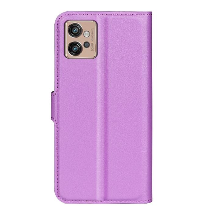 Bild 6,  Motorola Moto G32 Fodral Litchi Läder Lila - Teknikhallen.se