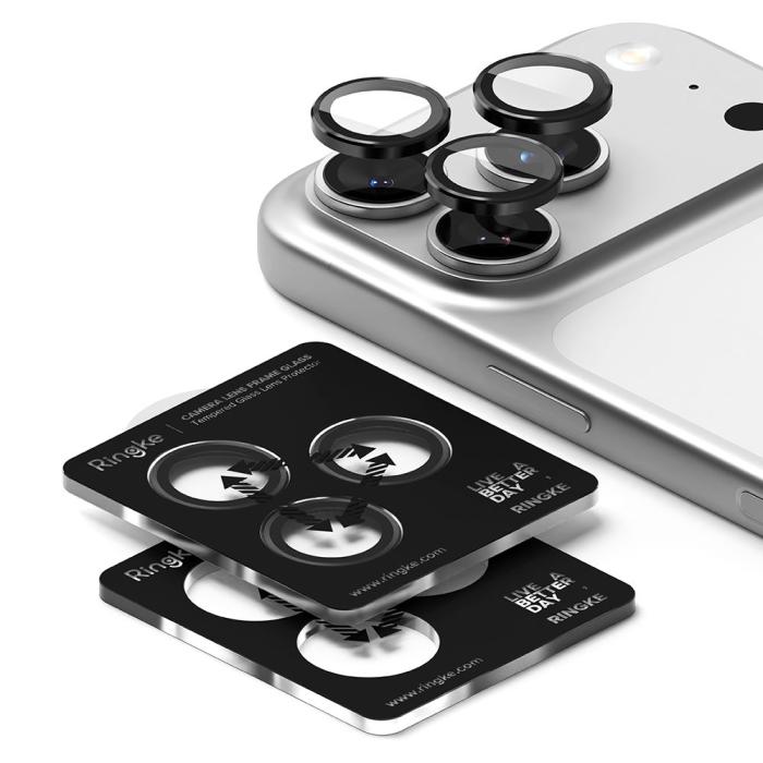 Bild 3, Ringke Ringke iPhone 17 Pro / 17 Pro Max 2-PACK Linsskydd Svart - Teknikhallen.se