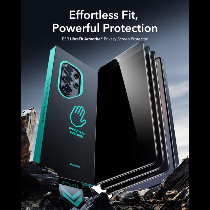 Bild 3, ESR ESR Galaxy S26 Ultra Skärmskydd UltraFit Armorite Pro Härdat Privacy - Teknikhallen.se