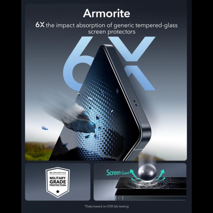 Bild 6, ESR ESR Galaxy S26 Ultra Skärmskydd UltraFit Armorite Pro Härdat Privacy - Teknikhallen.se