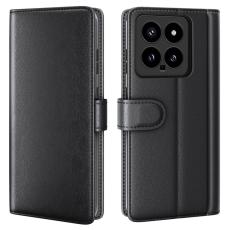  Xiaomi 14 Fodral Premium &Auml;kta L&auml;der Svart - Teknikhallen.se