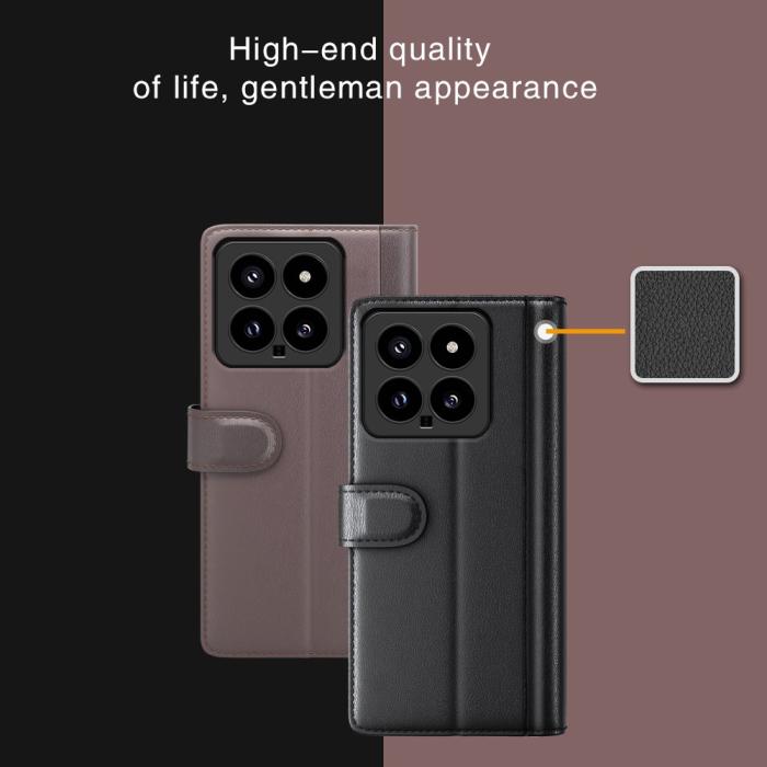 Bild 5,  Xiaomi 14 Fodral Premium Äkta Läder Svart - Teknikhallen.se