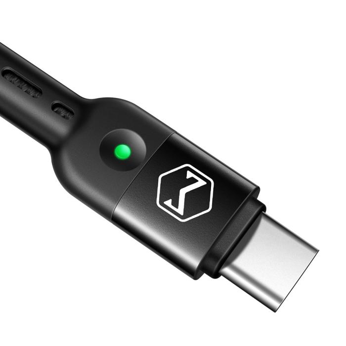Bild 2, MCDODO Mcdodo 1.8m QC 3.0/4.0 USB-C Flexibel Nylon Kabel Svart - Teknikhallen.se