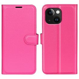  iPhone 15 Fodral Litchi Textur Rosa - Teknikhallen.se