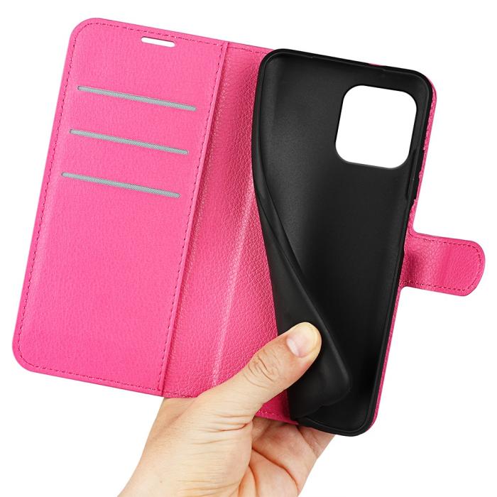 Bild 4,  iPhone 15 Fodral Litchi Textur Rosa - Teknikhallen.se