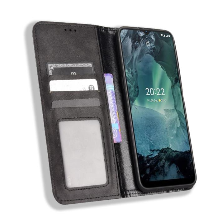 Bild 4,  Nokia G11 / G21 Fodral Flip Retro Svart - Teknikhallen.se