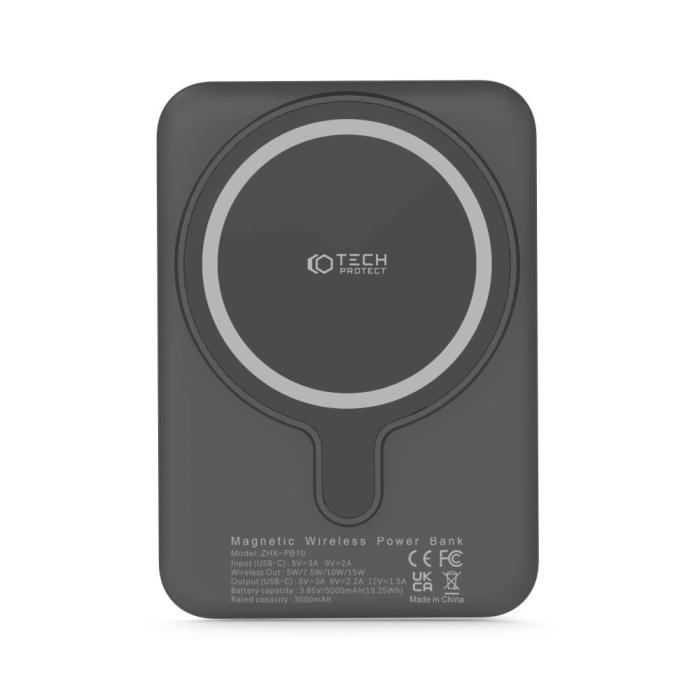 Bild 2, Tech-Protect Tech-Protect 5000 mAh MagSafe Powerbank LifeMag Svart - Teknikhallen.se