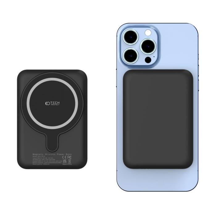 Bild 3, Tech-Protect Tech-Protect 5000 mAh MagSafe Powerbank LifeMag Svart - Teknikhallen.se