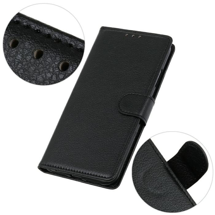 Bild 4,  Samsung Galaxy S26 Fodral Litchi Läder Svart - Teknikhallen.se