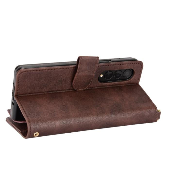 Bild 4,  Galaxy Z Fold 3 Fodral Multifunktionell Brun - Teknikhallen.se