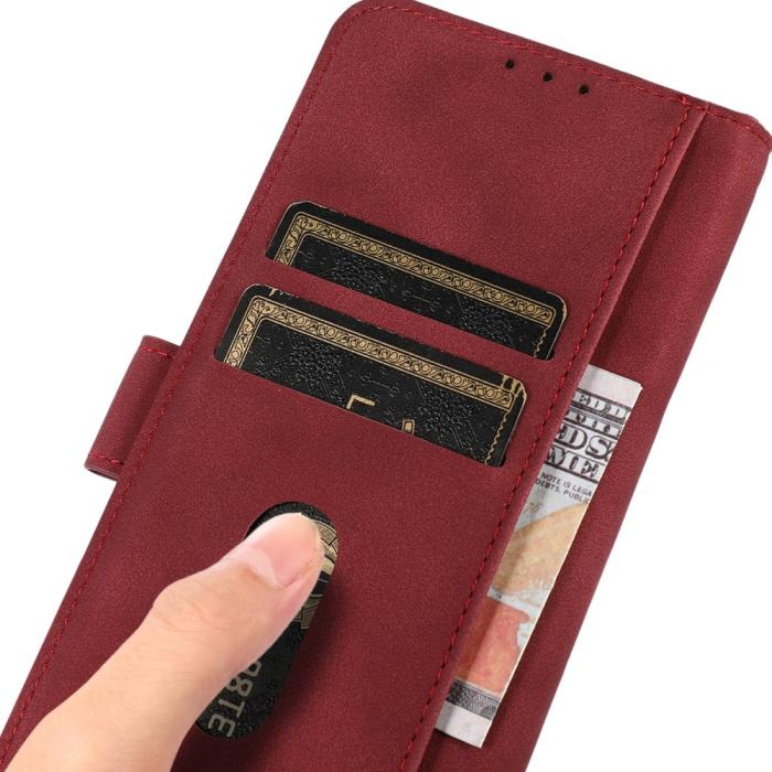 Bild 6, KHAZNEH KHAZNEH Samsung Galaxy A04s / A13 5G Fodral Retro Läder Vinröd - Teknikhallen.se