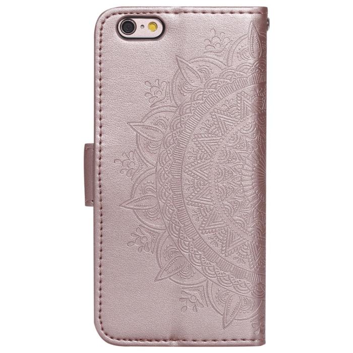 Bild 3,  iPhone 6/6S Plus - Mandala Läder Fodral - Roséguld - Teknikhallen.se