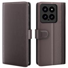  Xiaomi 14 Fodral Premium &Auml;kta L&auml;der Brun - Teknikhallen.se