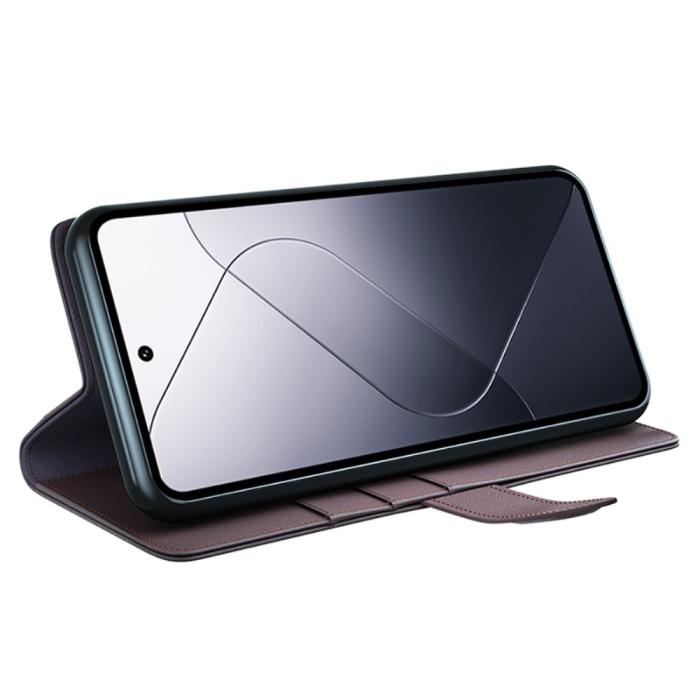 Bild 3,  Xiaomi 14 Fodral Premium Äkta Läder Brun - Teknikhallen.se