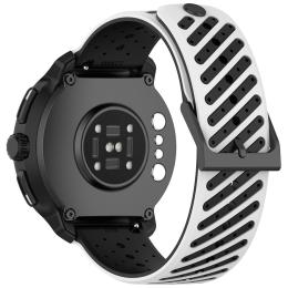  Klockarmband 22 mm Quick Release Silikon Vit / Svart - Teknikhallen.se