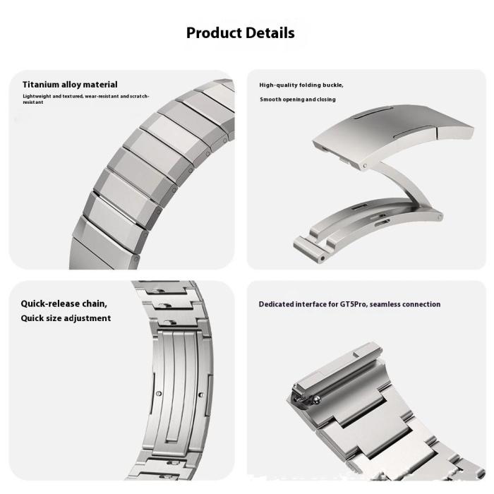Bild 4,  Huawei Watch GT 6 46 mm Armband Rostfritt Stål Grå - Teknikhallen.se