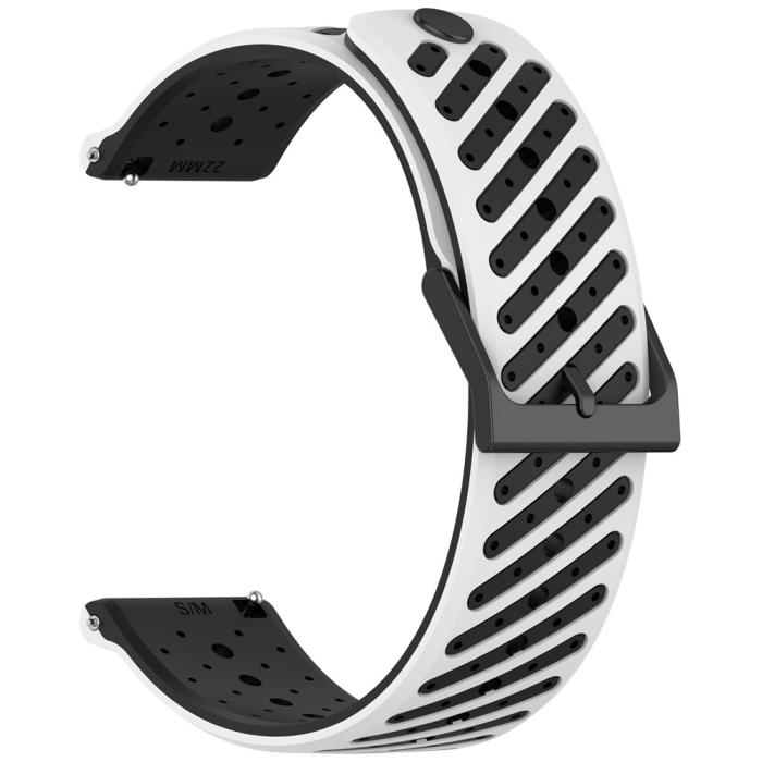 Bild 2,  Klockarmband 22 mm Quick Release Silikon Vit / Svart - Teknikhallen.se