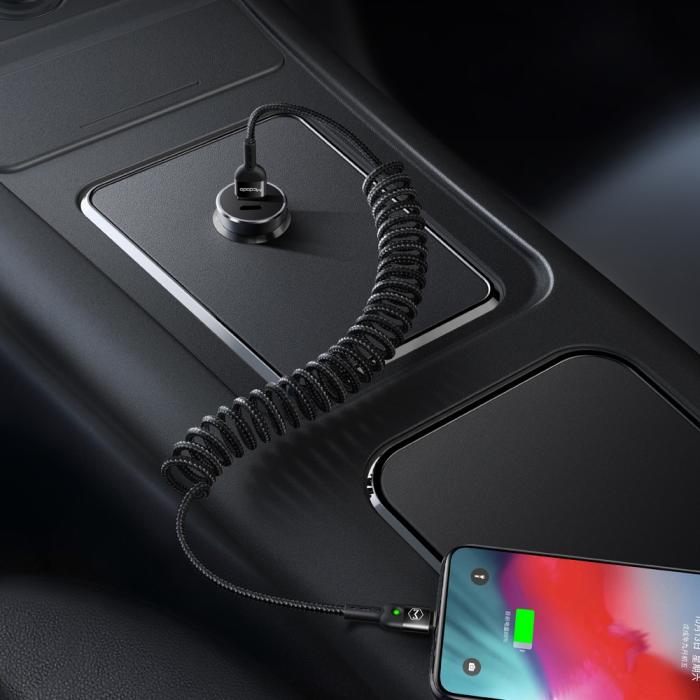 Bild 4, MCDODO Mcdodo 1.8m QC 3.0/4.0 USB-C Flexibel Nylon Kabel Svart - Teknikhallen.se