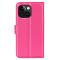  iPhone 15 Fodral Litchi Textur Rosa - Teknikhallen.se