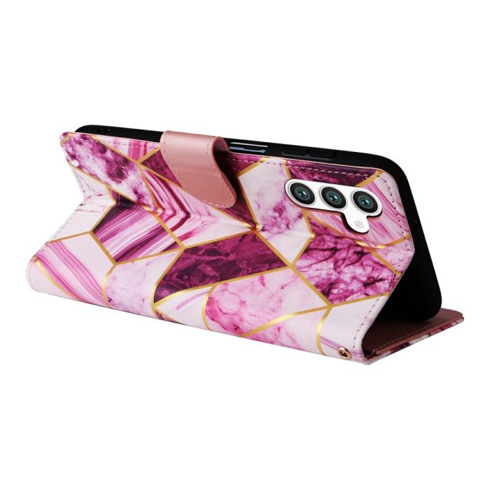 Bild 4,  Samsung Galaxy S25 Fodral Läder Marmor Lila - Teknikhallen.se