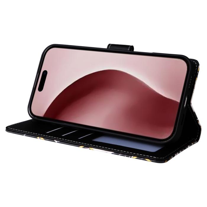 Bild 3,  iPhone 16 Pro Fodral Läder Marmor Svart/Vit - Teknikhallen.se